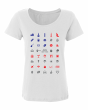 Load image into Gallery viewer, ICONSPEAK New York City Women&#39;s Shirt - ICONSPEAK Travel shirt, traveller t-shirt, backpacker and backpacking shirt, icon language shirt