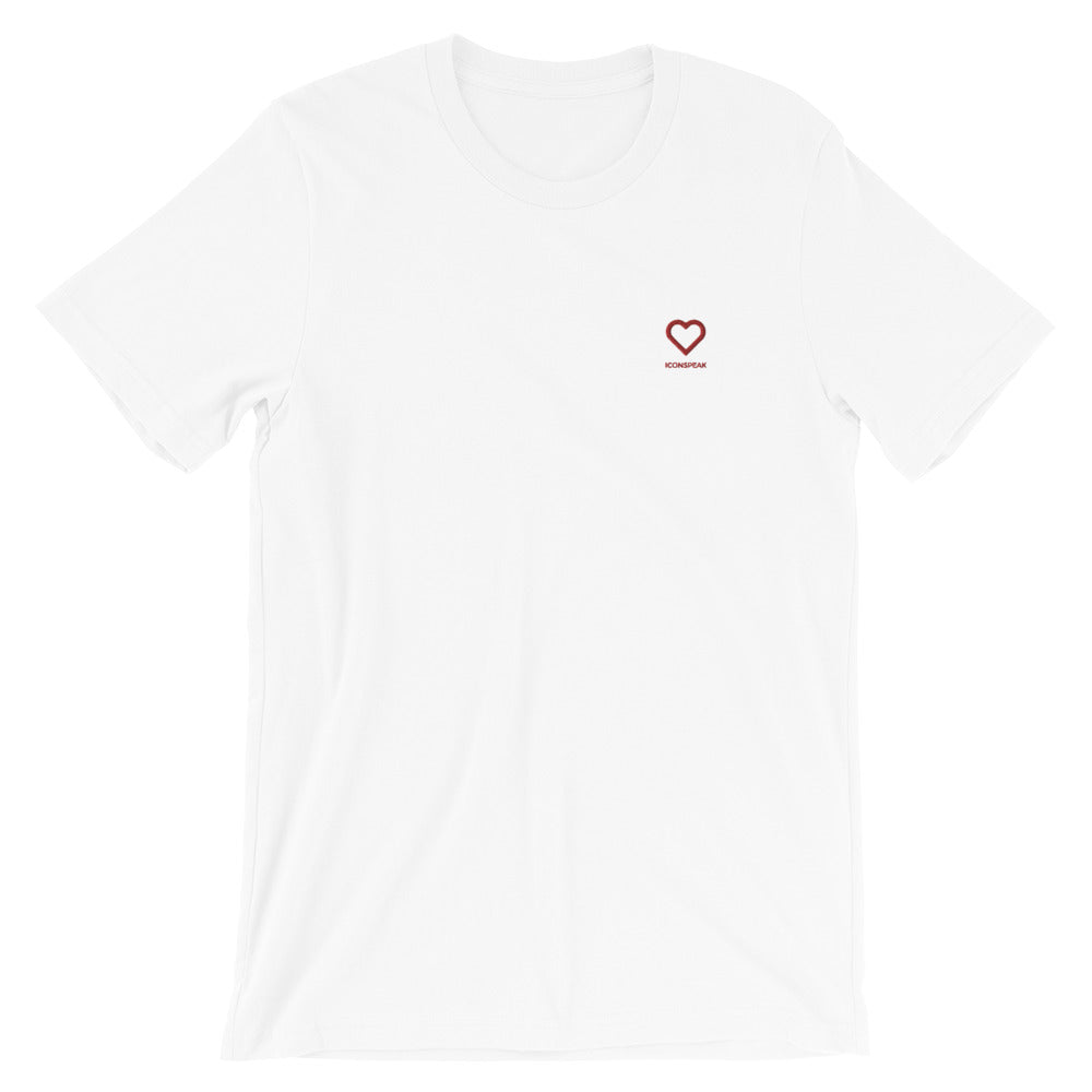 ICONSPEAK One Love Shirt Embroidered - ICONSPEAK Travel shirt, traveller t-shirt, backpacker and backpacking shirt, icon language shirt