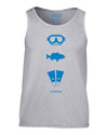 ICONSPEAK Diver Story Men's Tanktop - ICONSPEAK Travel shirt, traveller t-shirt, backpacker and backpacking shirt, icon language shirt