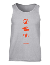 Load image into Gallery viewer, ICONSPEAK Beach Story Men&#39;s Tanktop - ICONSPEAK Travel shirt, traveller t-shirt, backpacker and backpacking shirt, icon language shirt
