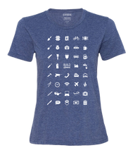 Load image into Gallery viewer, ICONSPEAK Build Abroad - official shirt Women - ICONSPEAK Travel shirt, traveller t-shirt, backpacker and backpacking shirt, icon language shirt