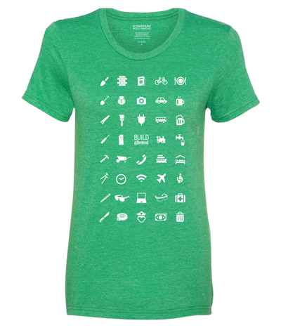 ICONSPEAK Build Abroad - official shirt Women - ICONSPEAK Travel shirt, traveller t-shirt, backpacker and backpacking shirt, icon language shirt