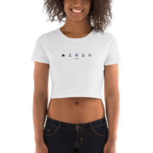 Load image into Gallery viewer, ICONSPEAK Sailor Story Women&#39;s Crop Top - ICONSPEAK Travel shirt, traveller t-shirt, backpacker and backpacking shirt, icon language shirt