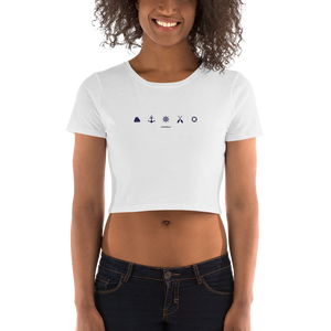 ICONSPEAK Sailor Story Women's Crop Top - ICONSPEAK Travel shirt, traveller t-shirt, backpacker and backpacking shirt, icon language shirt