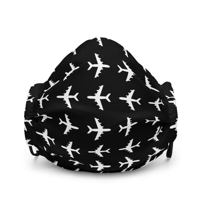 Patterned Airplane Icon Premium face mask