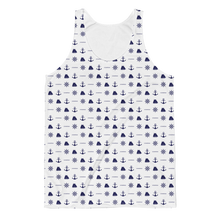 Load image into Gallery viewer, ICONSPEAK Sailor Story All Over Tank - ICONSPEAK Travel shirt, traveller t-shirt, backpacker and backpacking shirt, icon language shirt