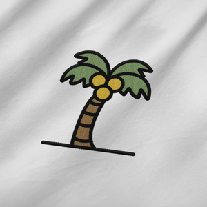 Coconut Tree Icon Embroidered T-Shirt