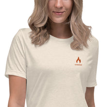 Load image into Gallery viewer, ICONSPEAK One Fire Women&#39;s Shirt Embroidered - ICONSPEAK Travel shirt, traveller t-shirt, backpacker and backpacking shirt, icon language shirt