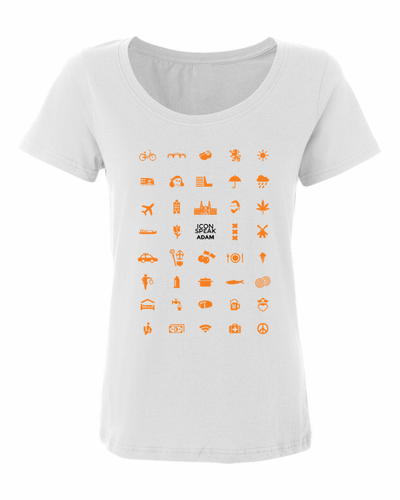 ICONSPEAK Adam City Women's Shirt - ICONSPEAK Travel shirt, traveller t-shirt, backpacker and backpacking shirt, icon language shirt