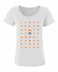 ICONSPEAK Adam City Women's Shirt - ICONSPEAK Travel shirt, traveller t-shirt, backpacker and backpacking shirt, icon language shirt