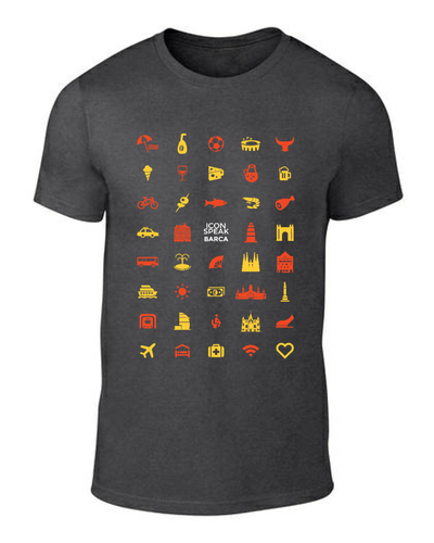 ICONSPEAK Barca City Men's Shirt - ICONSPEAK Travel shirt, traveller t-shirt, backpacker and backpacking shirt, icon language shirt