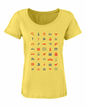 Load image into Gallery viewer, ICONSPEAK Barca City Women&#39;s Shirt - ICONSPEAK Travel shirt, traveller t-shirt, backpacker and backpacking shirt, icon language shirt