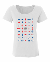 Load image into Gallery viewer, ICONSPEAK London City Women&#39;s Shirt - ICONSPEAK Travel shirt, traveller t-shirt, backpacker and backpacking shirt, icon language shirt