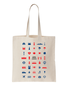 ICONSPEAK London Tote bag - ICONSPEAK Travel shirt, traveller t-shirt, backpacker and backpacking shirt, icon language shirt