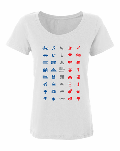 ICONSPEAK Paris City Women's Shirt - ICONSPEAK Travel shirt, traveller t-shirt, backpacker and backpacking shirt, icon language shirt