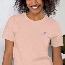 Load image into Gallery viewer, ICONSPEAK ONE Plane Shirt Embroidered - ICONSPEAK Travel shirt, traveller t-shirt, backpacker and backpacking shirt, icon language shirt