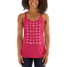 Load image into Gallery viewer, ICONSPEAK World Edition Women&#39;s Tanktop - ICONSPEAK Travel shirt, traveller t-shirt, backpacker and backpacking shirt, icon language shirt