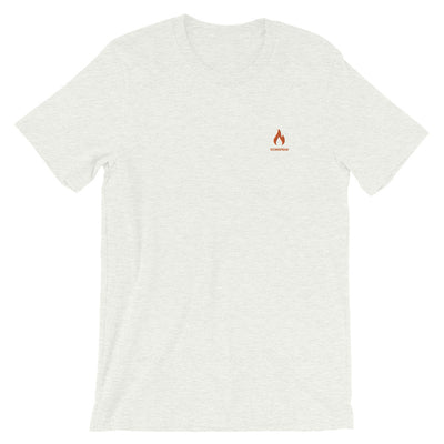 ICONSPEAK One Fire Shirt Embroidered - ICONSPEAK Travel shirt, traveller t-shirt, backpacker and backpacking shirt, icon language shirt