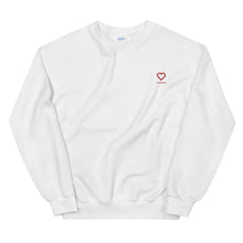 Load image into Gallery viewer, ICONSPEAK One Love Sweatshirt Embroidered - ICONSPEAK Travel shirt, traveller t-shirt, backpacker and backpacking shirt, icon language shirt