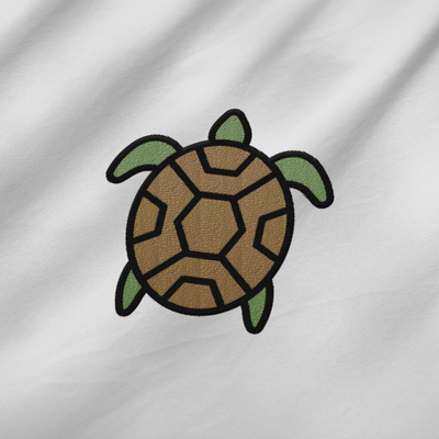 Turtle Icon Embroidered T-Shirt
