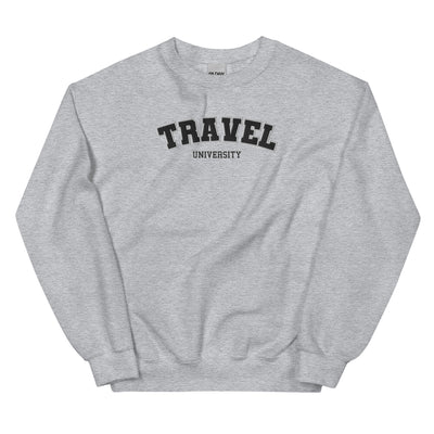 Travel University College Embroidered Unisex Sweatshirt